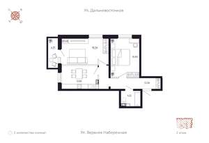 2-к квартира, вторичка, 69м2, 6/8 этаж
