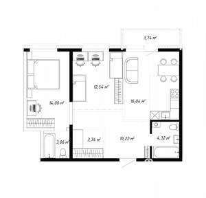 3-к квартира, вторичка, 68м2, 15/19 этаж