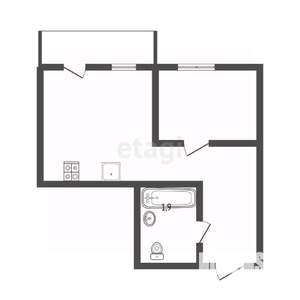 1-к квартира, вторичка, 38м2, 3/5 этаж