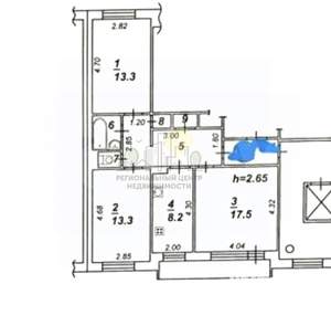 3-к квартира, вторичка, 68м2, 7/9 этаж