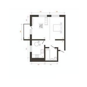 2-к квартира, вторичка, 50м2, 3/10 этаж