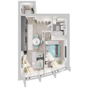 1-к квартира, вторичка, 52м2, 2/8 этаж