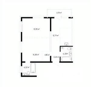 3-к квартира, вторичка, 61м2, 10/19 этаж