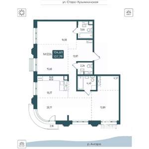 4-к квартира, вторичка, 108м2, 13/20 этаж