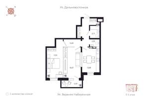 2-к квартира, вторичка, 73м2, 3/8 этаж