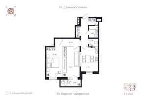 2-к квартира, строящийся дом, 73м2, 4/8 этаж