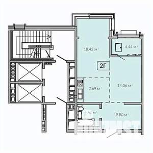 2-к квартира, строящийся дом, 59м2, 9/18 этаж