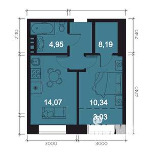 2-к квартира, вторичка, 41м2, 4/8 этаж