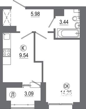 1-к квартира, вторичка, 36м2, 7/16 этаж