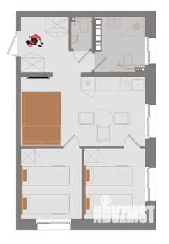 3-к квартира, вторичка, 44м2, 9/14 этаж