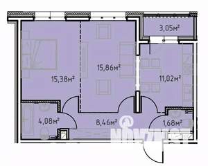 2-к квартира, вторичка, 60м2, 4/13 этаж