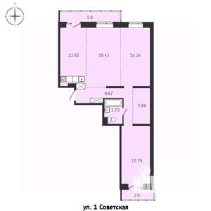 3-к квартира, строящийся дом, 92м2, 3/15 этаж