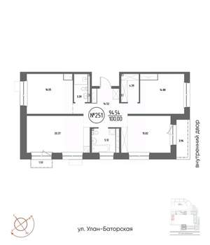 3-к квартира, вторичка, 100м2, 14/19 этаж