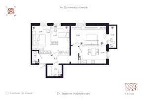 2-к квартира, вторичка, 79м2, 6/8 этаж