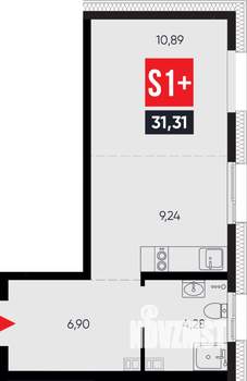 1-к квартира, вторичка, 31м2, 4/14 этаж
