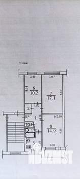 3-к квартира, вторичка, 59м2, 2/5 этаж