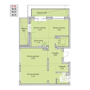 4-к квартира, строящийся дом, 99м2, 18/19 этаж