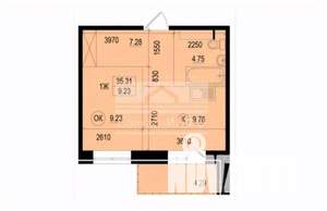 1-к квартира, вторичка, 35м2, 11/14 этаж