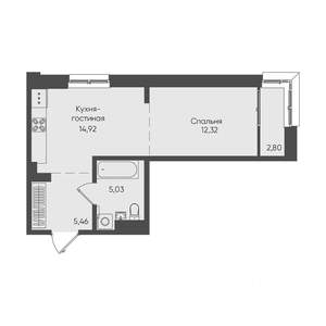 1-к квартира, вторичка, 41м2, 5/19 этаж