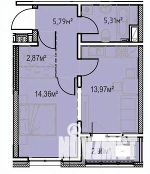 1-к квартира, вторичка, 45м2, 10/13 этаж