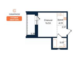 1-к квартира, сданный дом, 35м2, 18/18 этаж