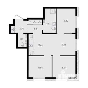 4-к квартира, вторичка, 56м2, 5/14 этаж