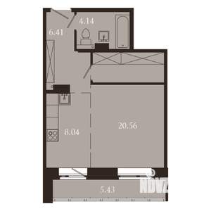 1-к квартира, вторичка, 45м2, 2/9 этаж