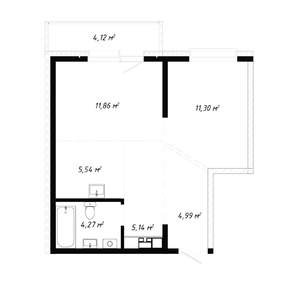 2-к квартира, вторичка, 47м2, 13/19 этаж