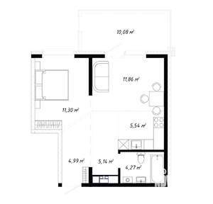 2-к квартира, вторичка, 46м2, 1/19 этаж