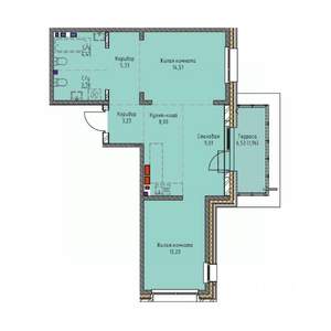 2-к квартира, вторичка, 68м2, 17/19 этаж