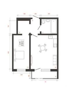 1-к квартира, вторичка, 43м2, 2/11 этаж