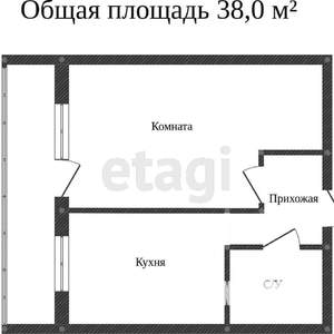 1-к квартира, вторичка, 38м2, 4/6 этаж